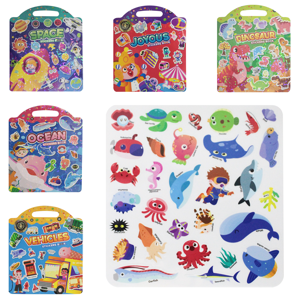 LIVRO DE ADESIVOS 3D DE GEL DECORATIVO STICKERS BOOK TOP KIDS