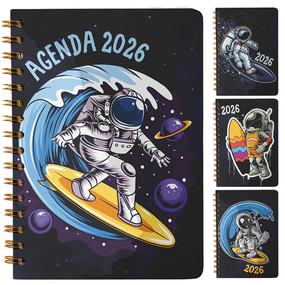 AGENDA 2026 CAPA DURA ESPIRAL ASTROSUF 168 FOLHAS 18,7X13,7CM
