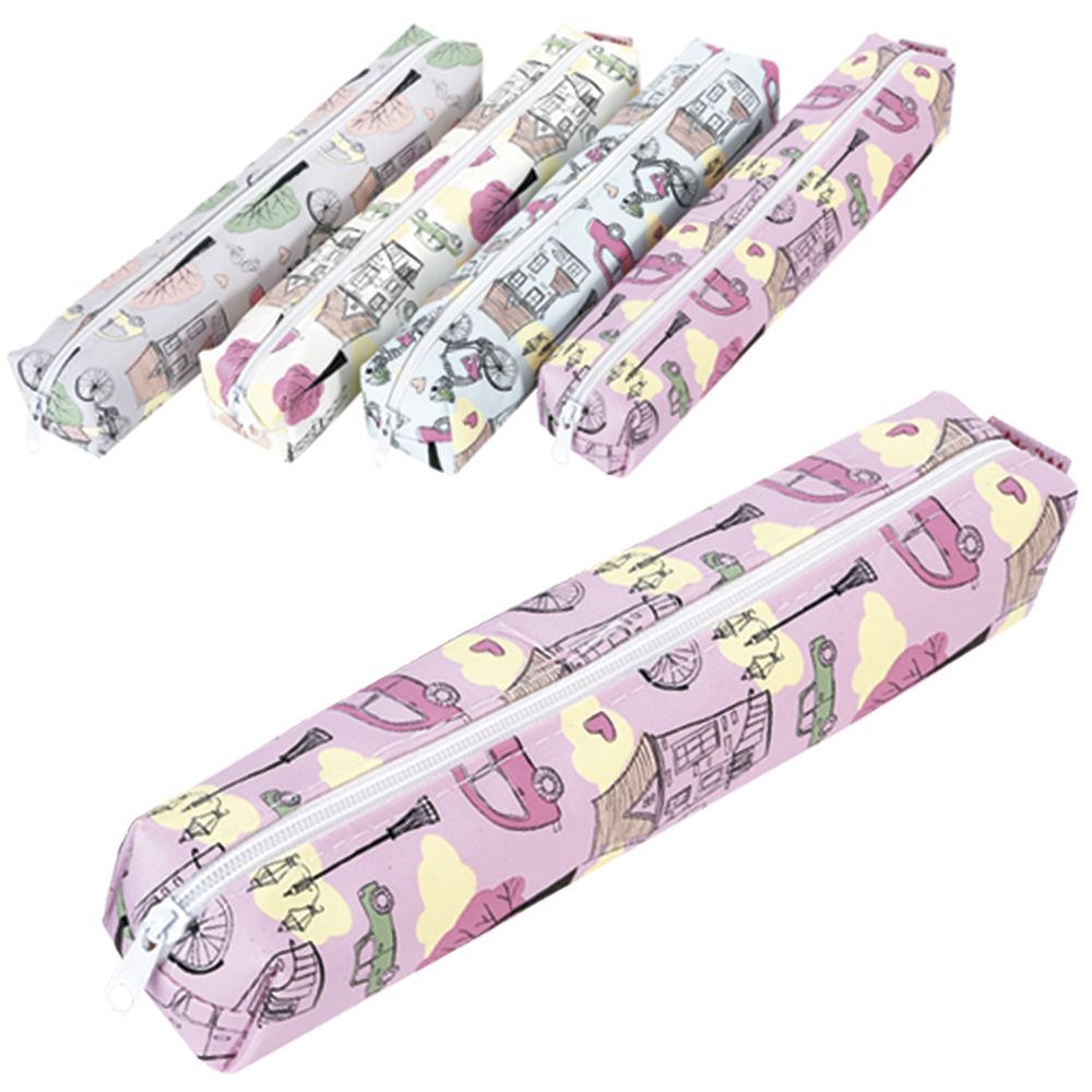 ESTOJO ESCOLAR JUVENIL FEMININO WINTH RETANGULAR ESTAMPADO COLORS 20X3,5X3CM