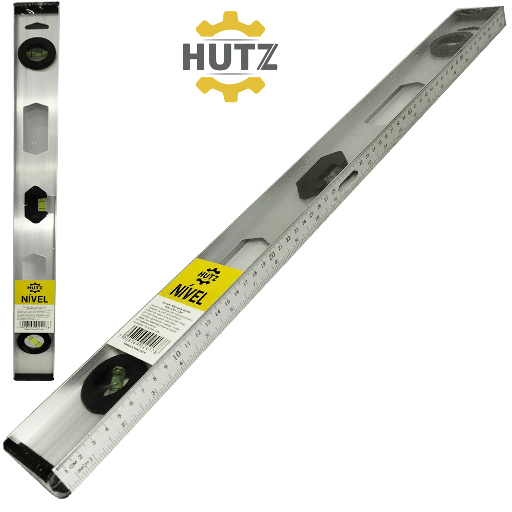 NIVEL DE ALUMINIO COM 3 BOLHAS HUTZ 23'' 59CM