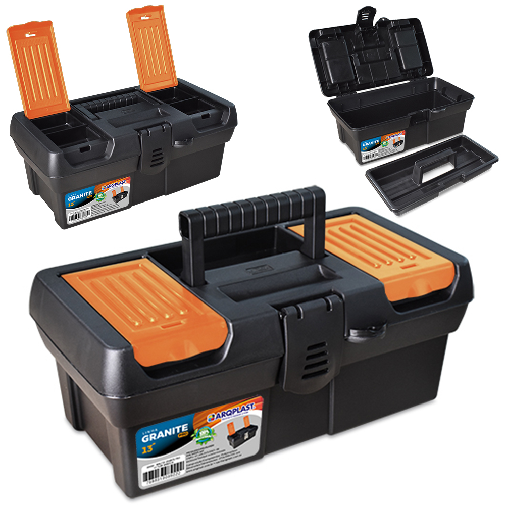 MALETA DE PLASTICO FERRAMENTA COM BANDEJA GRANITE PRO 13'' 32,5X19,5X13,5CM