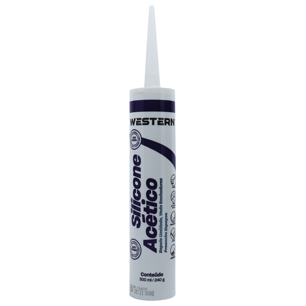 ADESIVO / COLA DE SILICONE ACETICO TRANSPARENTE 300ML/240G