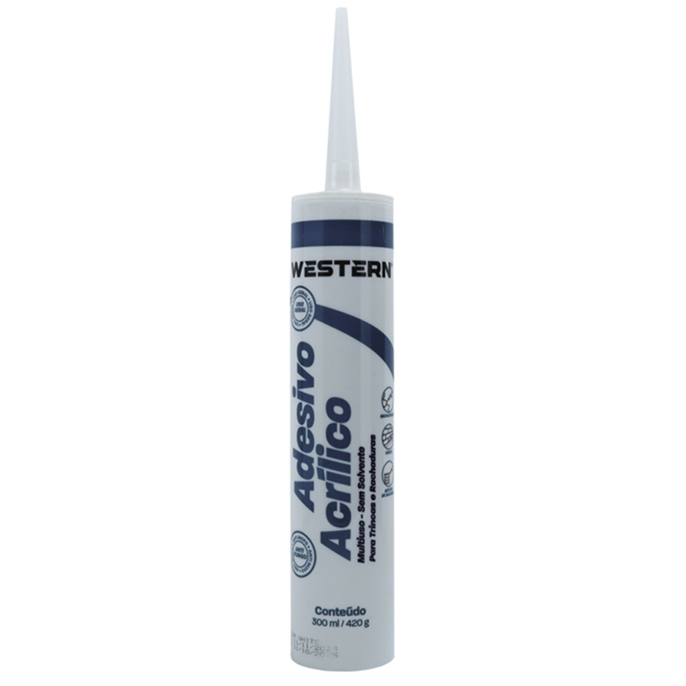 ADESIVO / COLA ACRILICO PARA TRINCAS E RACHADURAS BRANCO 300ML/420G