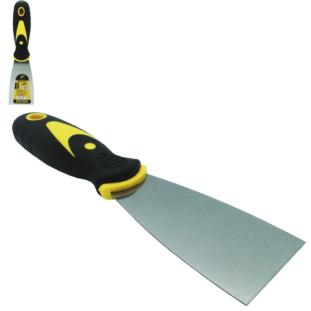 ESPATULA DE METAL CABO EMBORRACHADO AMARELO / PRETO PRO 2'' 20CM