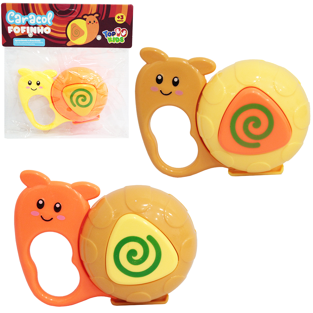 CHOCALHO BABY DIVERTIDO CARACOL FOFINHO TOP KIDS