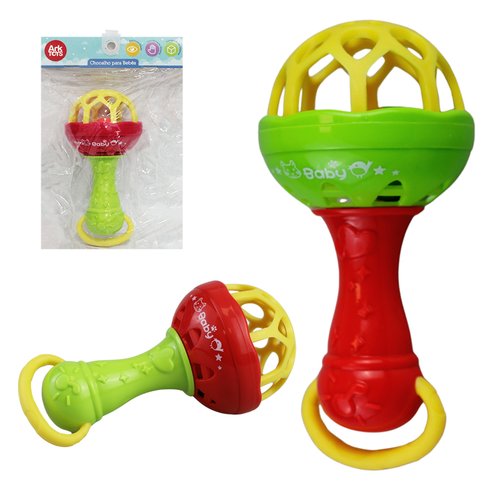 CHOCALHO BABY DIVERTIDO BASTAO COM GUIZO 14X6,5CM DE Ø