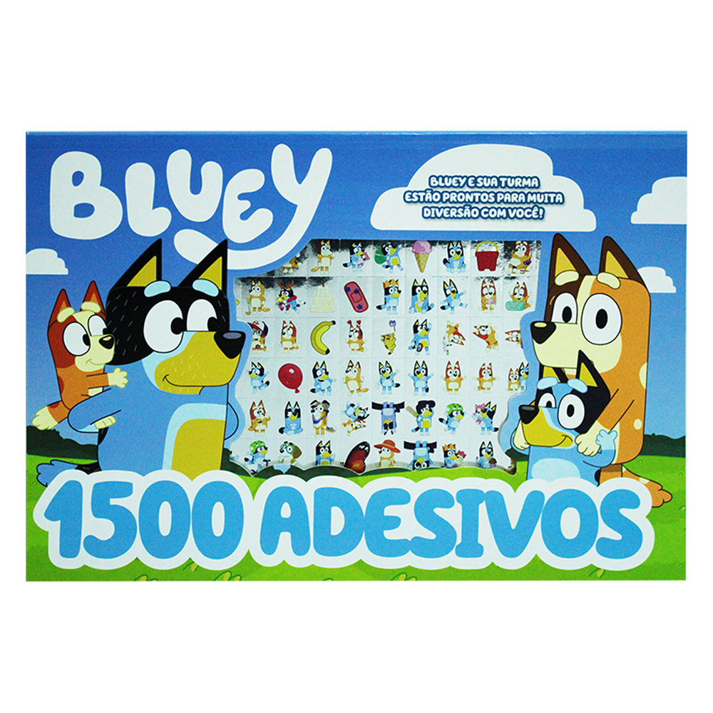 LIVRO PRANCHETA PARA COLORIR COM 1500 ADESIVOS BLUEY 8 PAGINAS 30,5X21,5CM 