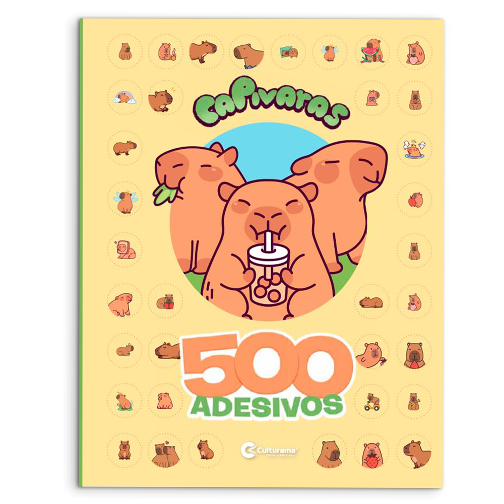 LIVRO 500 ADESIVOS E PARA COLORIR CAPIVARA 36 PAGINAS 28X21,5CM