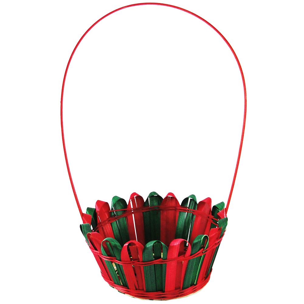 CESTA DE BAMBU REDONDA COM ALCA 34,5X19CM DE Ø