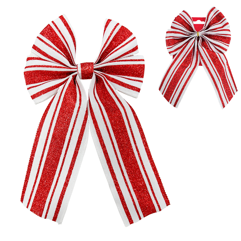 LACO BRANCO E VERMELHO COM GLITTER 25X15CM