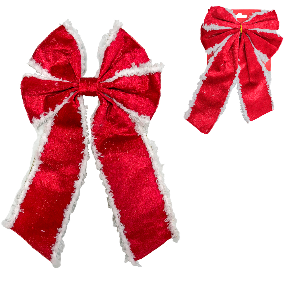 LACO VELUDO VERMELHO COM BORDA BRANCA 25X15CM