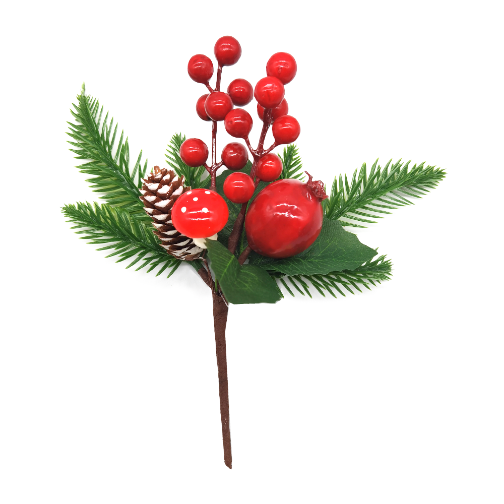 PICK NATALINO AZEVINHOS / FRUTO COM PINHA PREMIUM 20CM