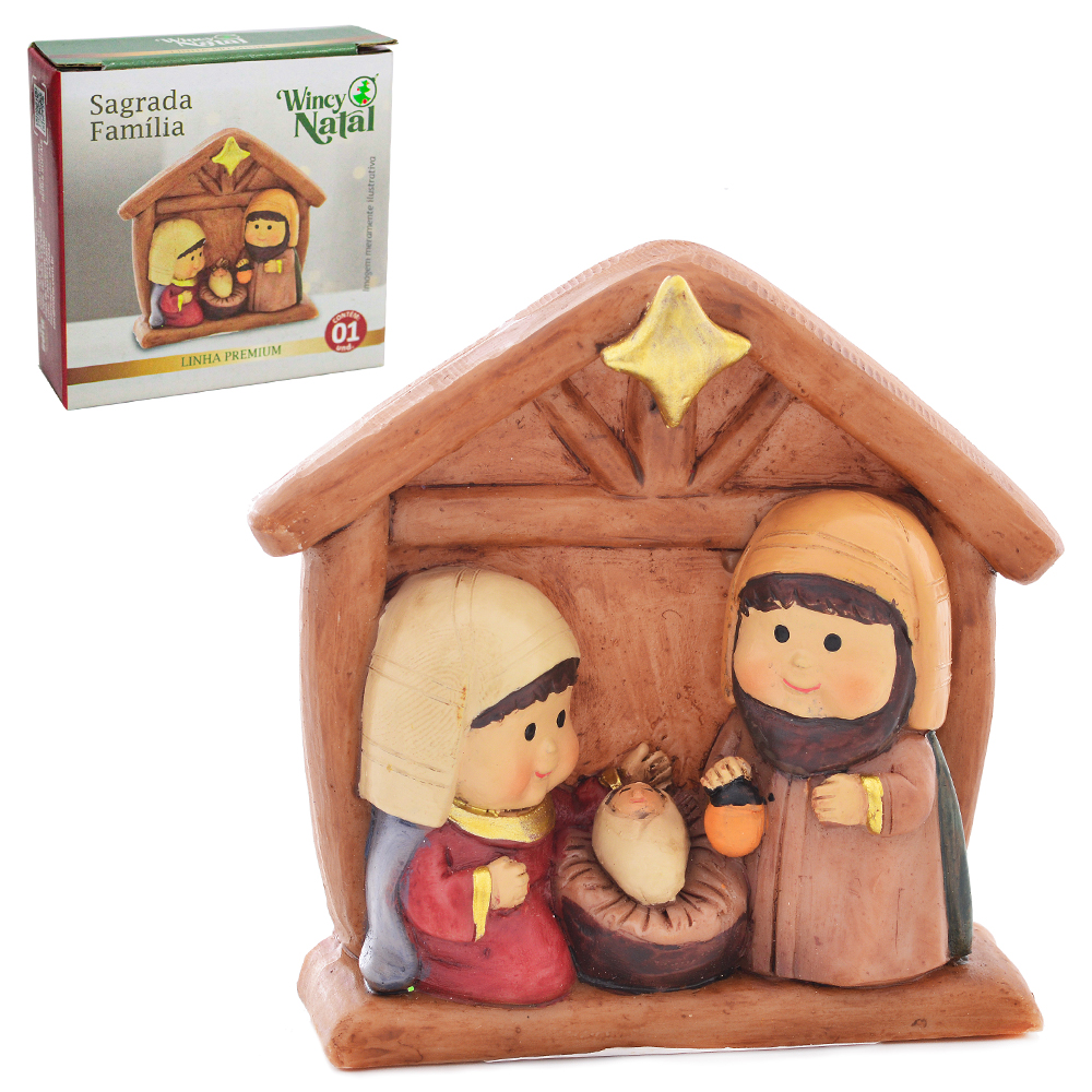 PRESEPIO SAGRADA FAMILIA TENDA DE RESINA PREMIUM 7,5X7,3X2,5CM