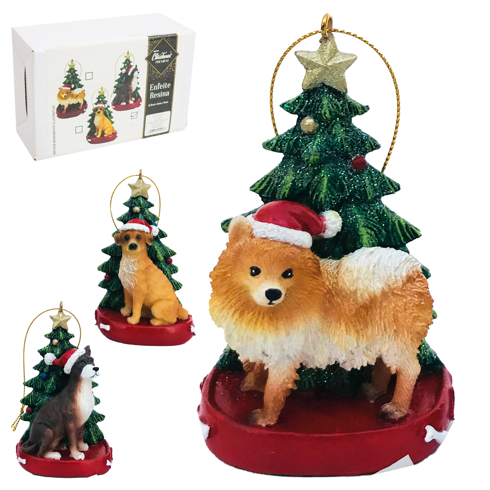 ENFEITE CACHORRO DE RESINA PREMIUM 11X6,5X4CM