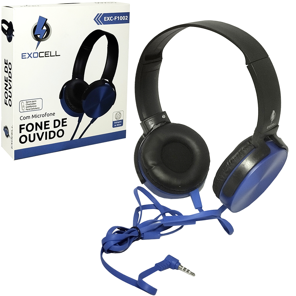 FONE DE OUVIDO COM MICROFONE EXOCELL 1,1M