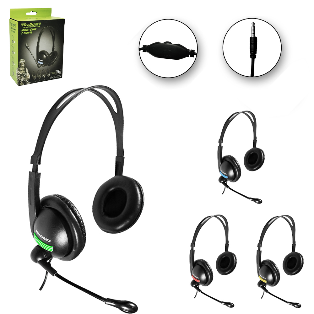 FONE DE OUVIDO HEADSET GAMER HUNTER COM MICROFONE TECDRIVE 1,5M
