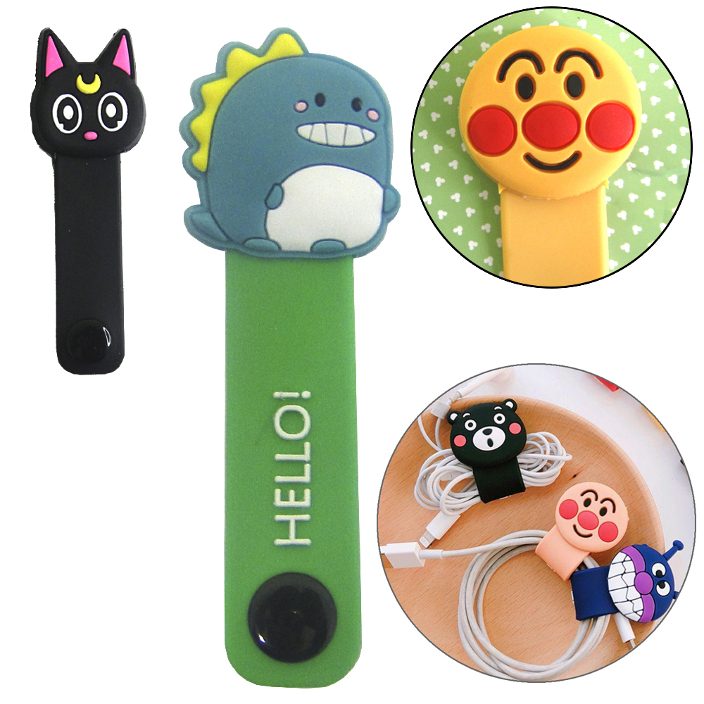 ORGANIZADOR DE FIOS / CABOS DE SILICONE BICHINHOS COM BOTAO 9CM