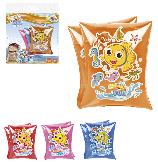 BOIA DE BRACO INFLAVEL ESTAMPADA COLORS SUMMER FUN 17,5X13,5CM 
