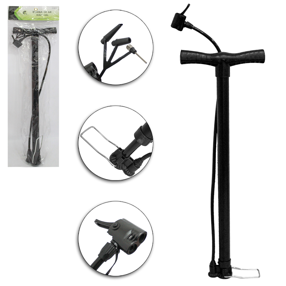 BOMBA DE AR MANUAL PARA INFLAVEIS COM PE E PUNHO DE PLASTICO X-CELL 57CM