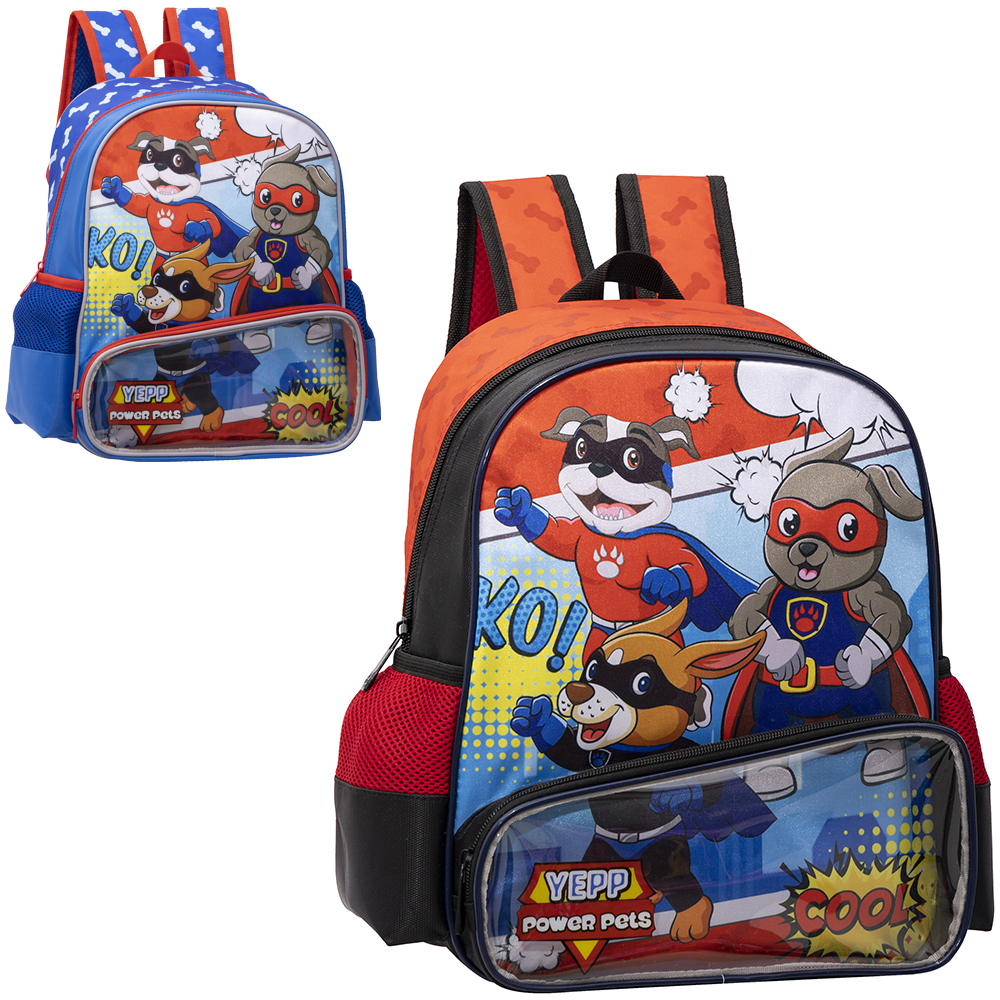 MOCHILA INFANTIL MASCULINA POWER PETS 13''