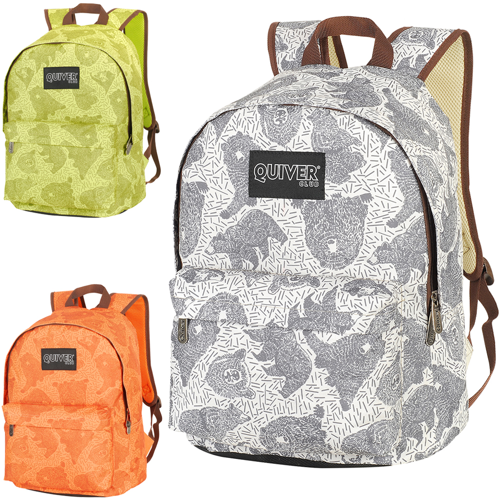 MOCHILA JUVENIL UNISSEX QUIVER CLUB URSO COLORS 17''