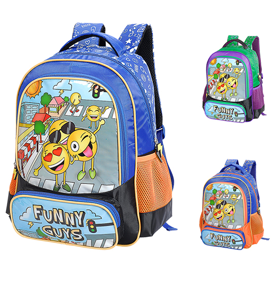 MOCHILA INFANTIL MASCULINA STYLUS EMOTICONS FUNNY GUYS 16'' COLORS 