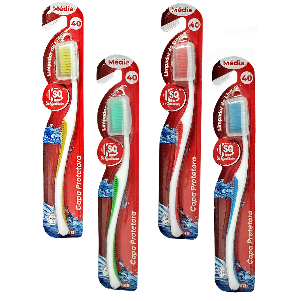 ESCOVA DENTAL MEDIA COM PROTETOR DE CERDA