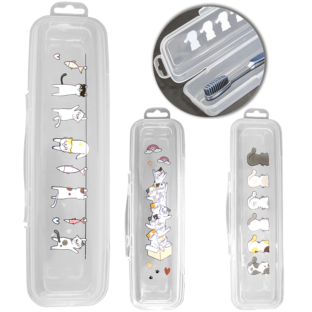 PORTA ESCOVA / ESTOJO DENTAL DE PLASTICO OVAL FLIP COM TRAVA 24X6,5X4CM