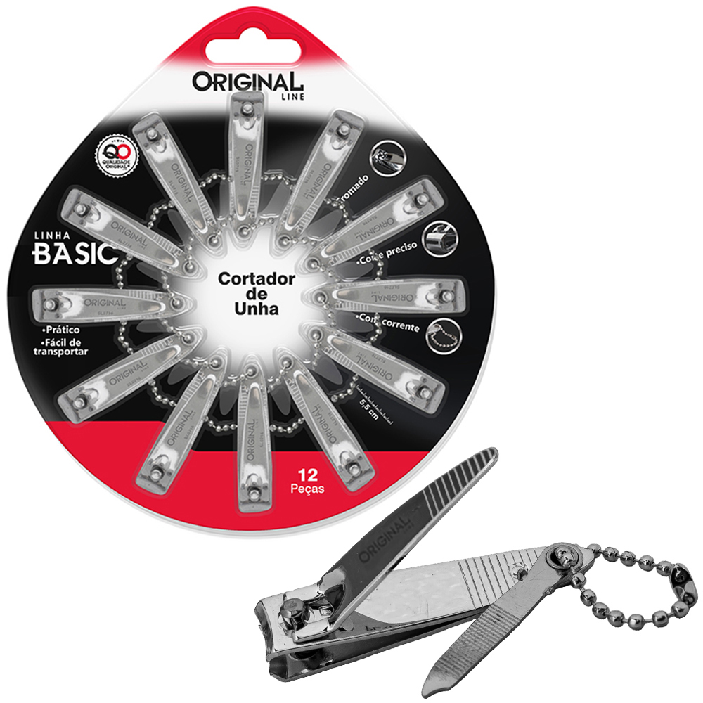 CORTADOR DE UNHA INOX BASIC COM CORRENTE DISCO COM 12 PECAS 2'' 5,2CM